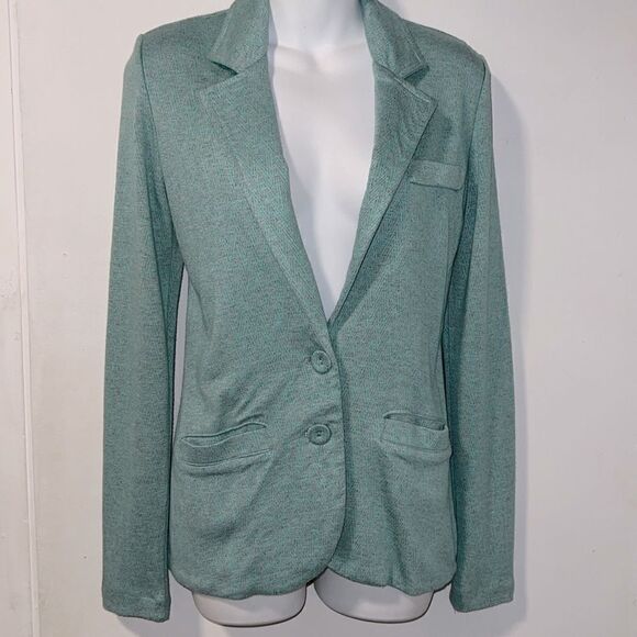 TART Mint Green and Grey Long Sleeve 2-Button Soft Blazer-XS - Picture 1 of 8
